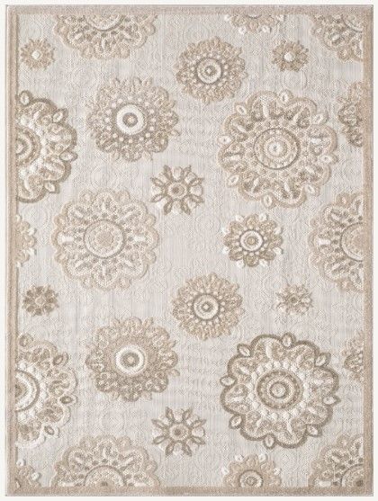 KAS Rugs Calla Taupe Suzani 5'x7' Area Rug-0