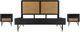 Armen Living Saratoga 3-Piece Black/Brown King Panel Bedroom Set-0