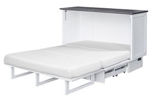 Cottage Creek Furniture Tuscan Distressed White/Brown Queen Sleep Cabinet