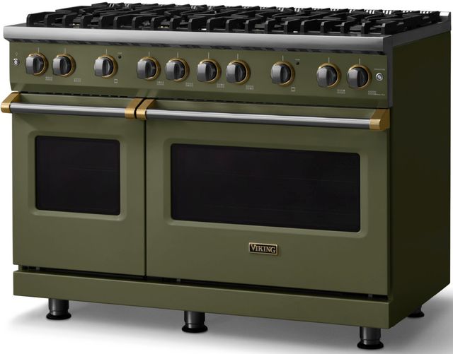 Viking® 5 Series 48" Martini Pro Style Gas (NG) Range with Brushed Brass Trim-2