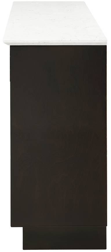 ACME Furniture Jaramillo Rustic Espresso/Natural Marble Server with Fireplace-3