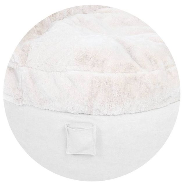 CordaRoy's® Nest Cream Bunny Fur Full Bean Bag Cover with Pillow-0