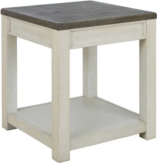 Signature Design by Ashley® Bolanburg Weathered Gray Square End Table with Antique White Base-0