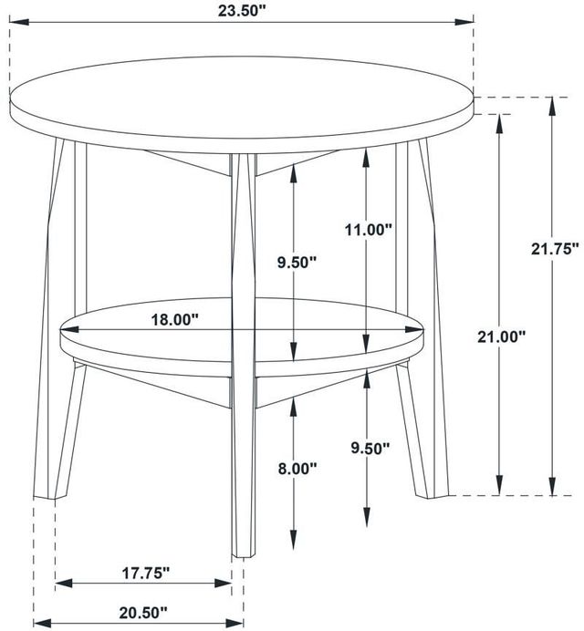 Coaster® Bradley Smokey Gray End Table with Dark Brown Base-2