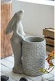A & B Home Gray Cement Rabbit Planter-3