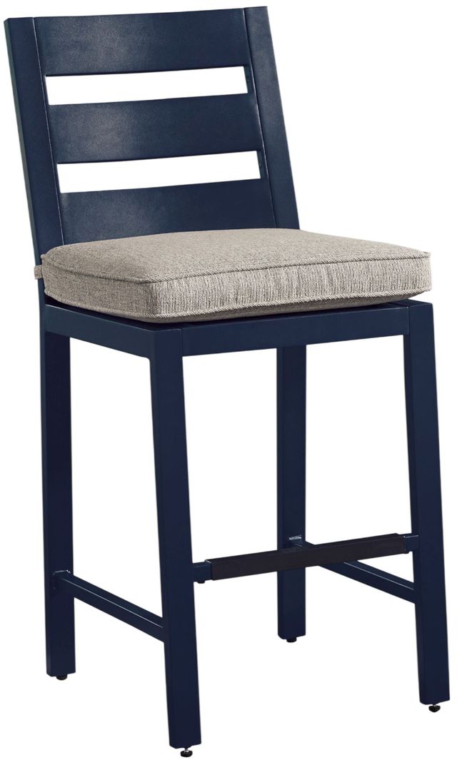 Signature Design by Ashley® Mabry Shores 2-Piece Navy Blue Aluminum/Fabric Outdoor Bar Stool-2