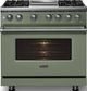 Viking® 5 Series 36" Eucalyptus Pro Style Dual Fuel (LP) Range with Polished Chrome Trim-2