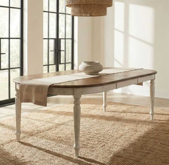 Liberty Furniture Carolina Crossing Antique Honey 78" Dining Table with White Base-1