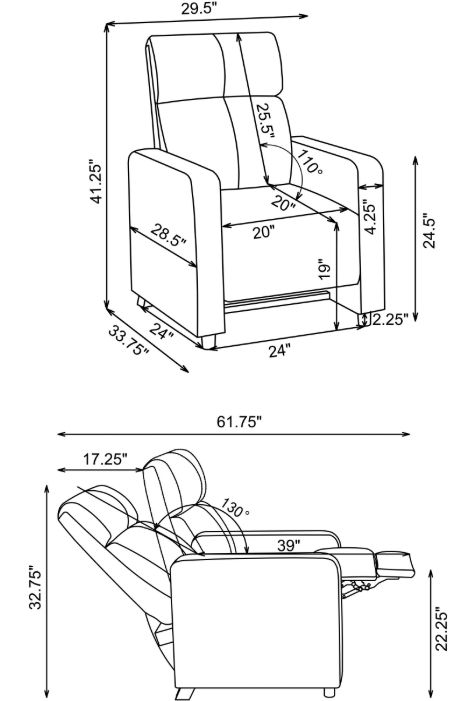 Coaster® Toohey 3-Piece Black Manual Reclining Theater Seating Set-2