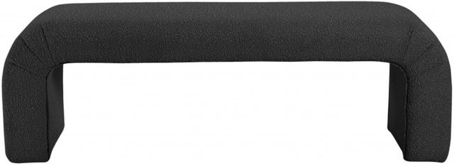 Meridian Furniture Niagara Black 52" Boucle Fabric Bench-1