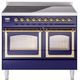 Ilve® Nostalgie II Noblesse 40'' Midnight Blue Pro Style Induction Range with Brass Trim-0