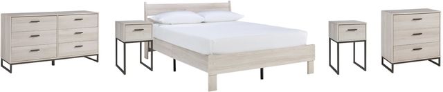Signature Design by Ashley® Socalle 5-Piece Natural Queen Platform Bed Set-0