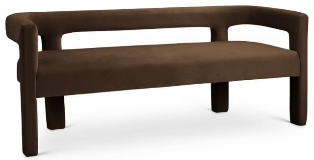Meridian Furniture Athena Brown Velvet Upholstered Bench-0