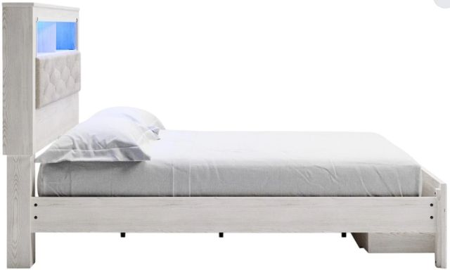 Signature Design by Ashley® Altyra White King Upholstered Bookcase Storage Bed-2