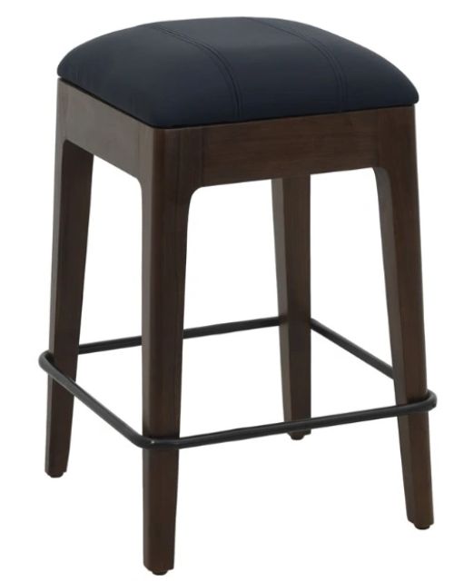 YHD Abau Dark Walnut Leatherette Counter Stool-0