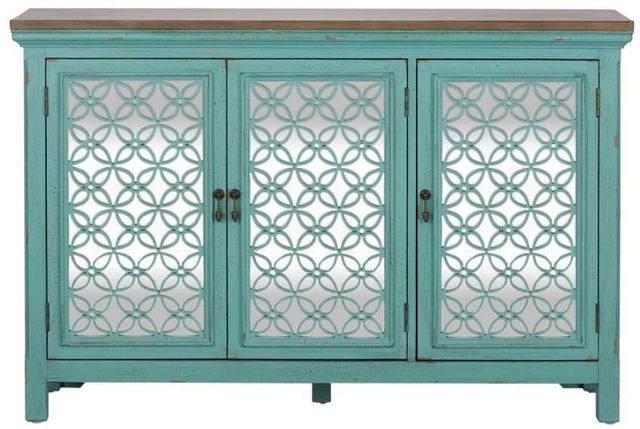 Liberty Furniture Kensington Brown/Turquoise 56" Accent Cabinet-2