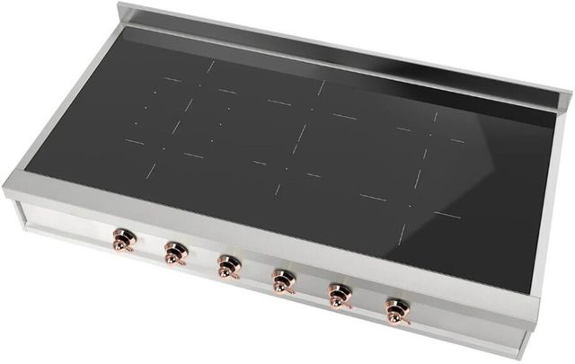 Ilve Nostalgie II 48” Stainless Steel Induction Rangetop with 6 Elements and Copper Trim-2