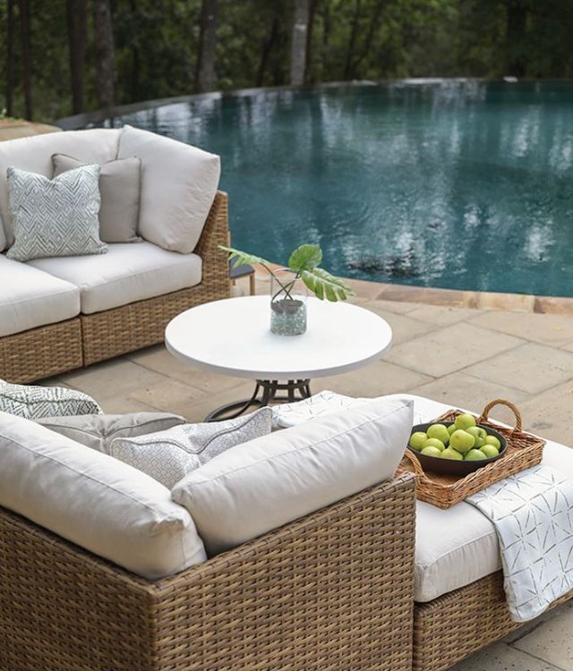 Lane Venture® Campbell White Ottoman-1
