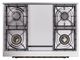 Ilve® Nostalgie II Noblesse 36'' Glossy Black Pro Style Dual Fuel Range with Burnished Trim-4