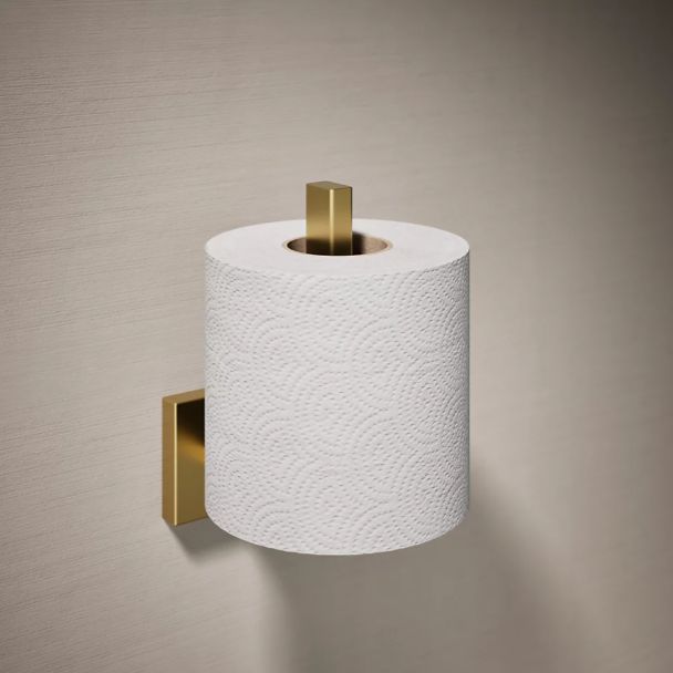 KOHLER® Square Vibrant Brushed Moderne Brass Vertical Toilet Paper Holder-1