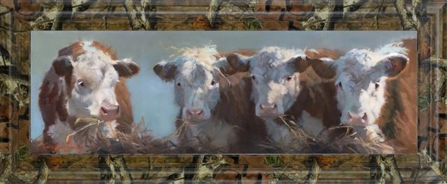 Classy Art Little Bull and the Babes by Carolyne Hawley Framed Wall Art-0
