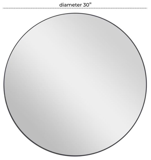 Deco Marche Black 30" Thin Minimalistic Frame Mirror-3