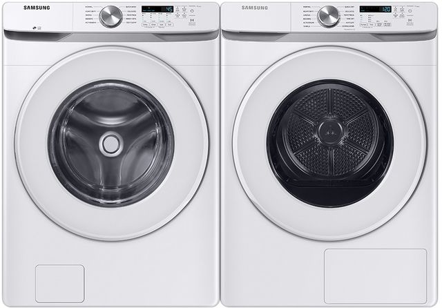Samsung White Front Load Washer & Electric Dryer Laundry Pair -0