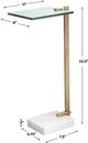 Uttermost® Butler Glass Top Accent Table with Brushed Brass/White Base-2