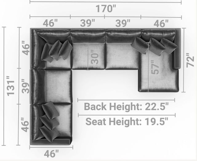 Jackson Furniture Remington 6-Piece Pine L-Shape Sectional and Chaise-2