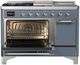 Ilve® Majestic III 48" Blue Gray Pro Style Dual Fuel Natural Gas Range with 5 Black Brass Burners and Chrome Trim-2
