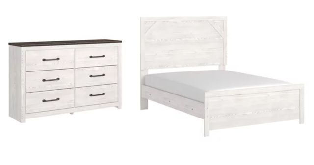 Signature Design by Ashley® Gerridan 2-Piece Gray/White Full Panel Bed Set-0