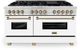 ZLINE Autograph Edition 60" Stainless Steel Pro Style Dual Fuel Range with White Matte Door-0