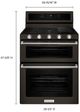 KitchenAid® 30" Black Stainless Steel Freestanding Gas Double Oven Convection Range-2