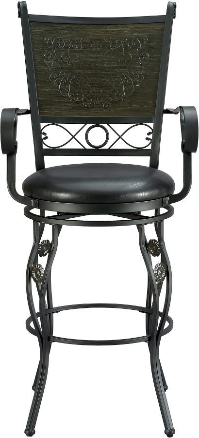 Powell® Lina Black Big and Tall Bar Stool-1