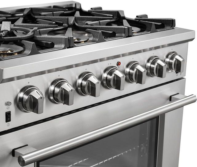 FORNO® Capriasca 36" Stainless Steel Pro Style Gas Range-3