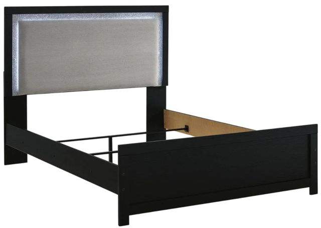 Signature Design by Ashley® Maeling Black Queen Upholstered Panel Bed-3