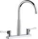Elkay Chrome 8" Centerset Exposed Deck Mount Faucet with Gooseneck Spout and 4" Lever Handles-0