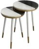 Steve Silver Co. Taj 2-Piece Black/White Nesting Table with Gold Base-TJ2000-0