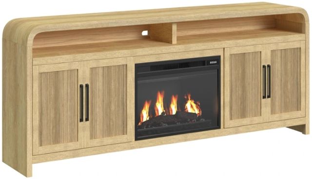 Elements International Ridgemont Natural 82" TV Console with Fireplace Insert-0