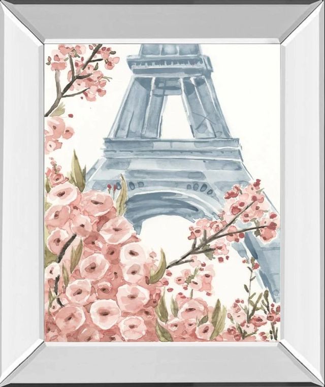 Classy Art Paris Cherry Blossoms I by Annie Warren Mirror Framed Wall Art-0