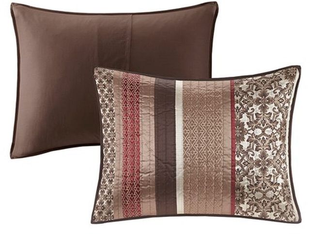 Olliix by Madison Park Red Full/Queen Princeton 5 Piece Reversible Jacquard Coverlet Set-2