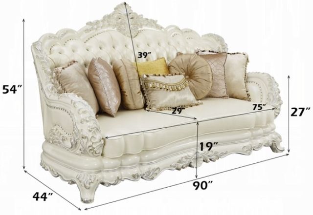 ACME Furniture Adara Antique White/Pearl White Sofa-2