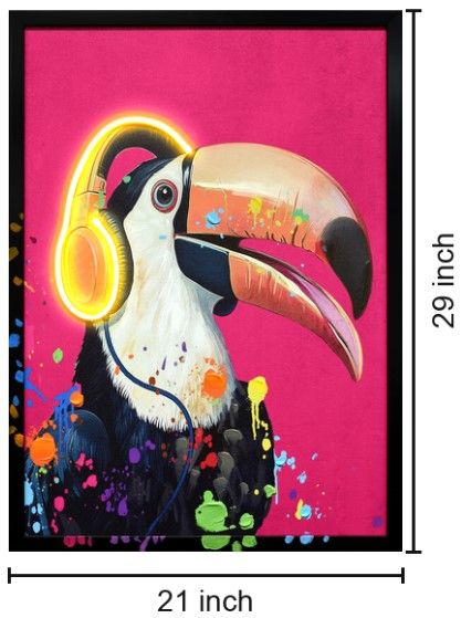 Classy Living Luminous Musical Tucan Neon Wall Art-2