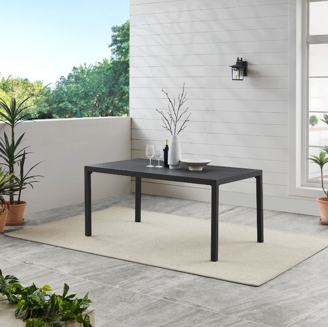Linon Alora Black Aluminum Outdoor Dining Table-1