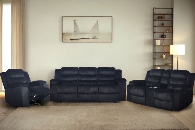 New Classic® Home Furnishings Willow Black Manual Dual Reclining Sofa-1