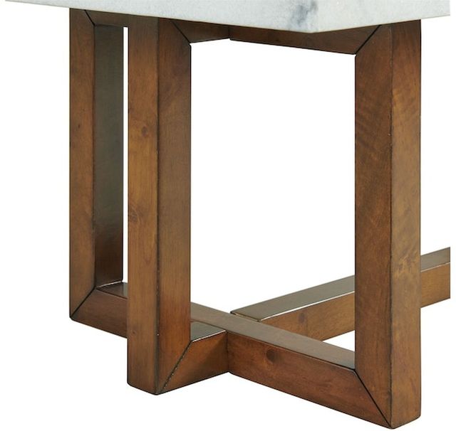 Elements International Morris 2-Piece White Occasional Table with Chestnut Base Set-4