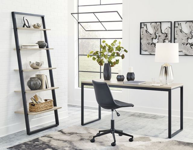 Signature Design by Ashley® Waylowe 2-Piece Black/Natural Home Office Desk Set-3
