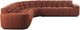 Moe's Home Collection Roman 5-Piece Rust L-Shaped Sectional-1
