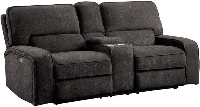 Homelegance® Borneo Double Reclining Glider Loveseat with Center Console-0