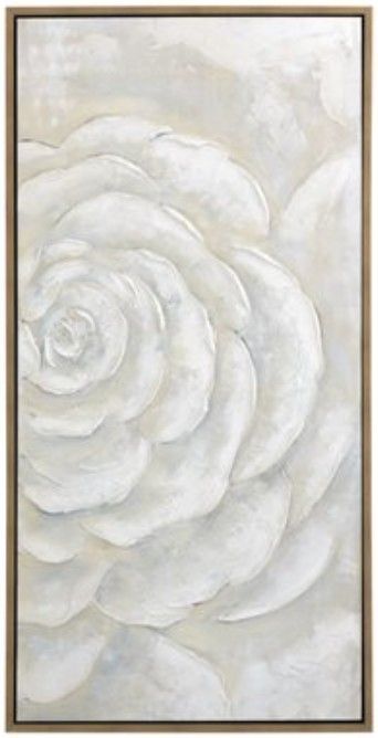 YHD White Carved Petals Canvas-0